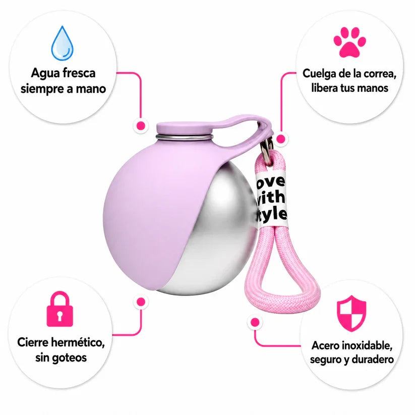 HydroPaw 2-in-1 pet water bottle showing detachable bowl design