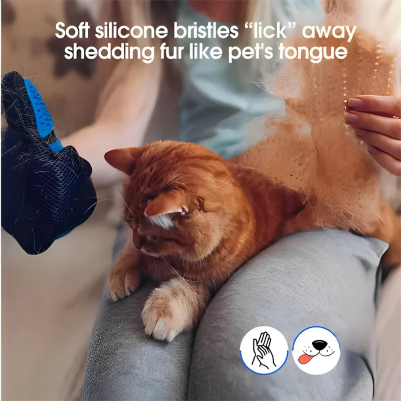 ComVoria deshedding glove with soft silicone grooming tips