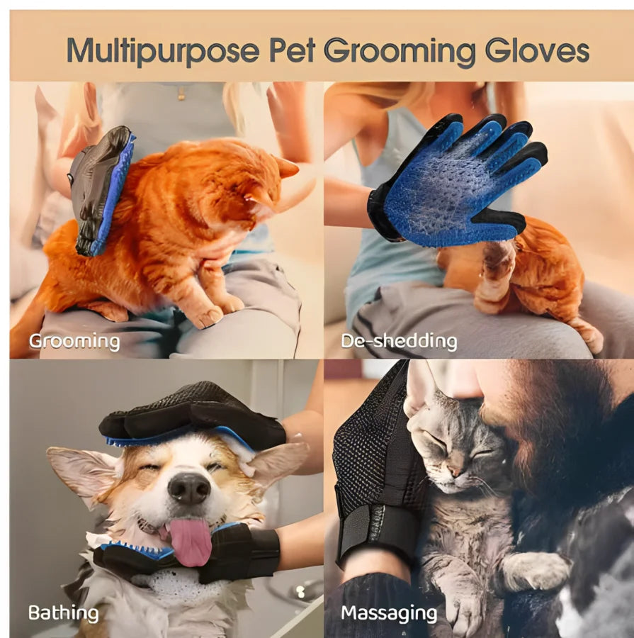 ComVoria pet deshedding glove shown in available colours