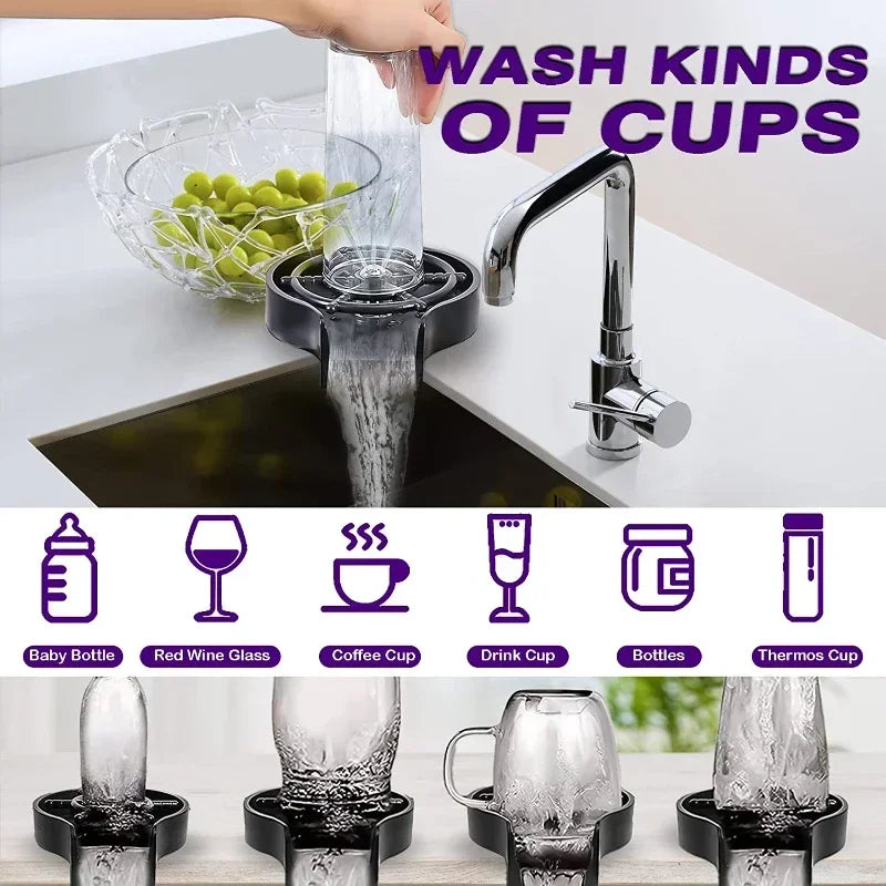 Comvoria Glass Sink Rinser for instant cup and bottle cleaning